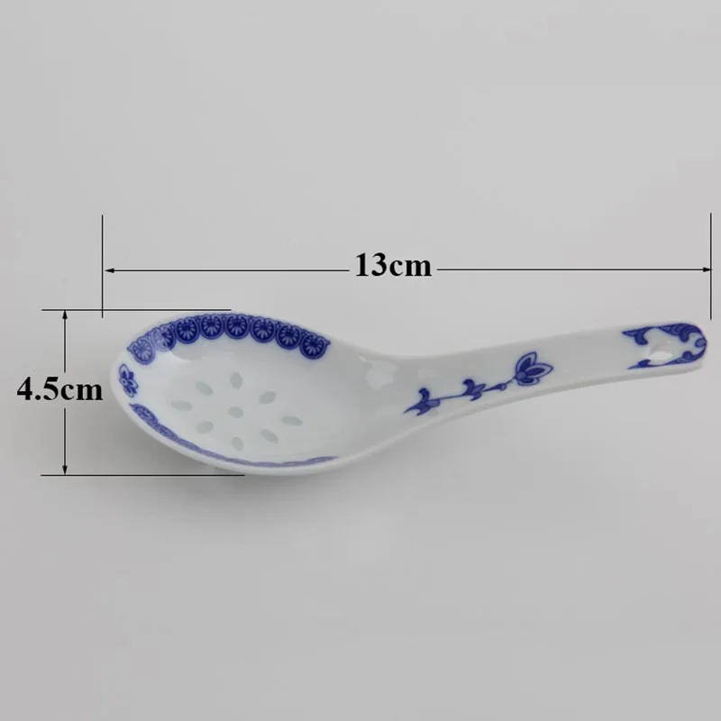 4pcs/Lot Chinese Blue and White Porcelain Rice Soup Spoon Vintage Jingdezhen Ceramic Small Spoons Kitchen Tableware Accessories