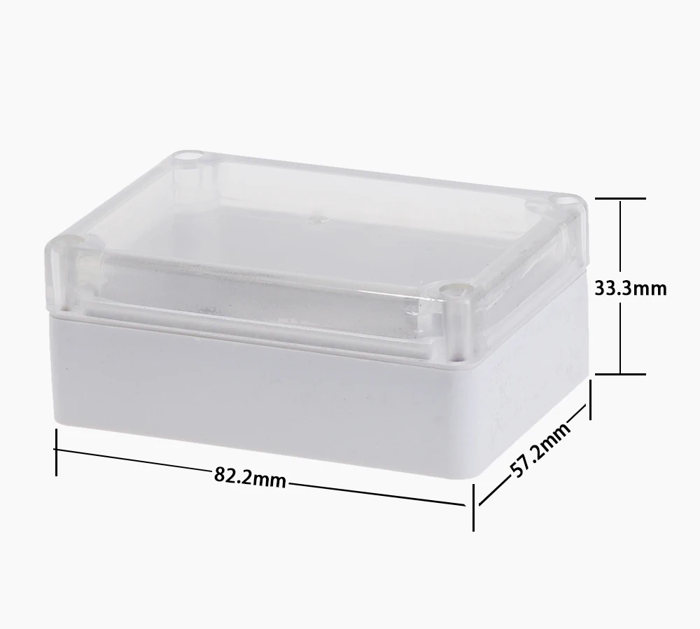 1pc Plastic Waterproof Clear Cover DIY Project Electronic Box 82.2mmx57.2mmx33.3mm Enclosure Case