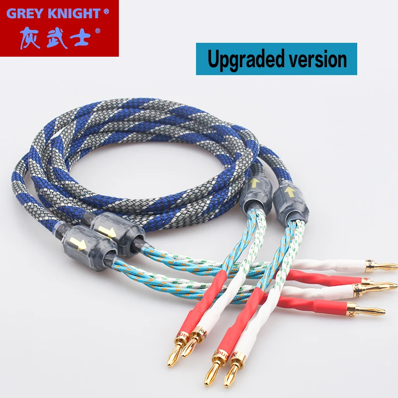 Hifi updated version pair of audio speaker cables OFC core production of amplifier front and rear decoder audio cable