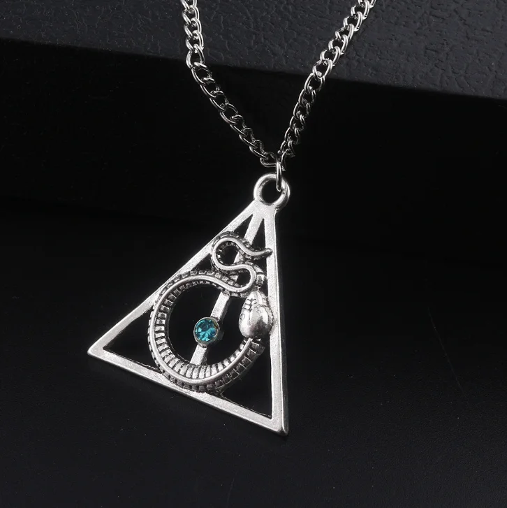 Movie&TV Harried The Deathly Hallows Alloy metal Necklace Pendants Potters Luna Triangle Jewelry gift For women men