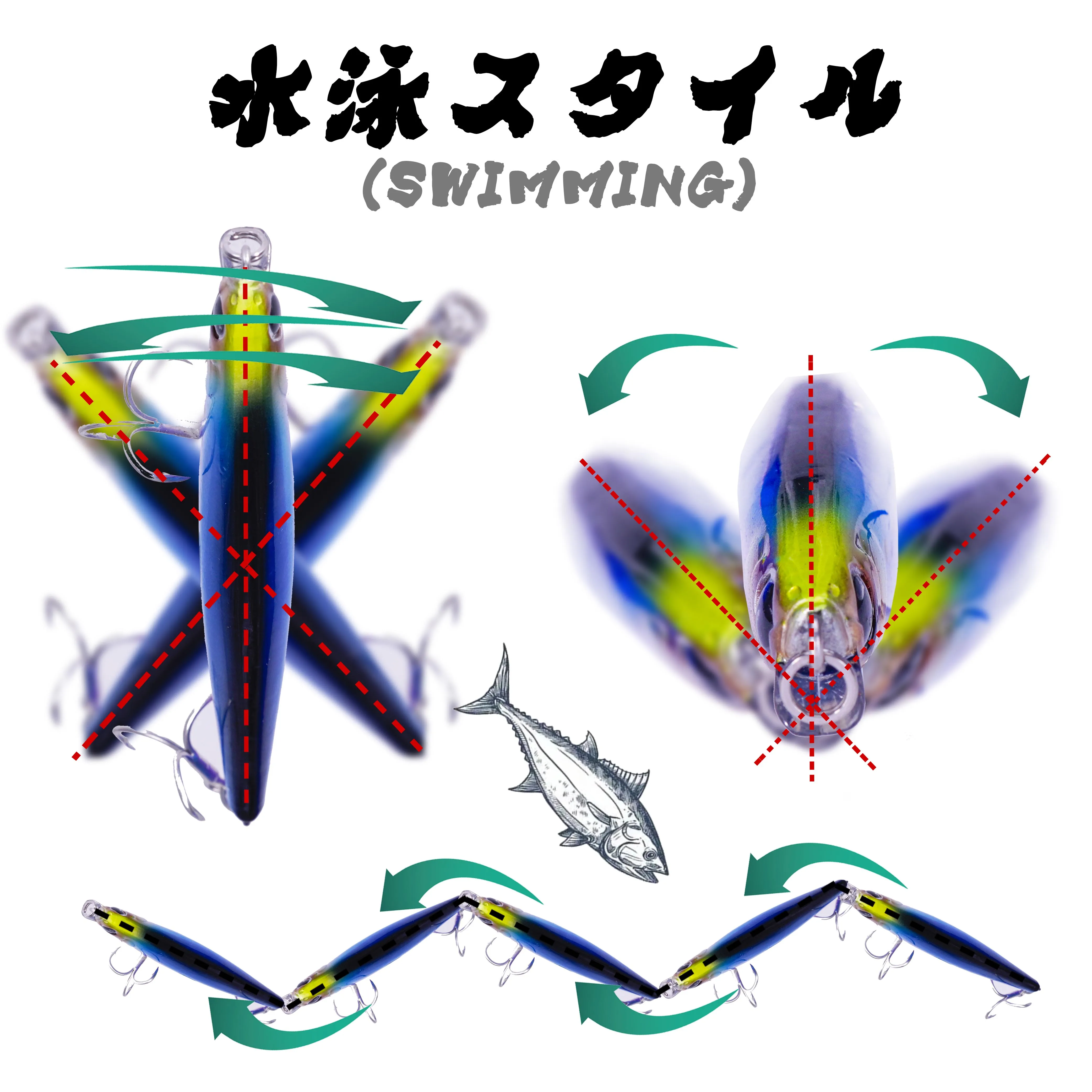 Wobbler Minnow luminoso de hundimiento para lucio - imagen 5