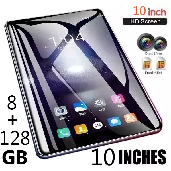 Laptop Tablet 10.0 Inch Deca Core 4G Network Phone Call Tablet Pc 8GB/128GB Google Play 1280*800 IPS 13MP Android 10.0 Tab