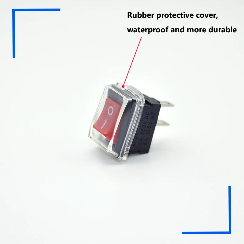 30 Pces Boxed Knop Schakelaar 10X15Mm Spst 2pin 3a 250V Kcd11 Snap-In Rocker Switch on/Off 10Mm * 15Mm Zwart Rood En Wit