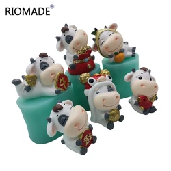 Cute Calf Silicone Mold Baby Cow Decorating Tools DIY Handmade Candle Resin Clay Craft Model Gypsum Ornaments Household Items
