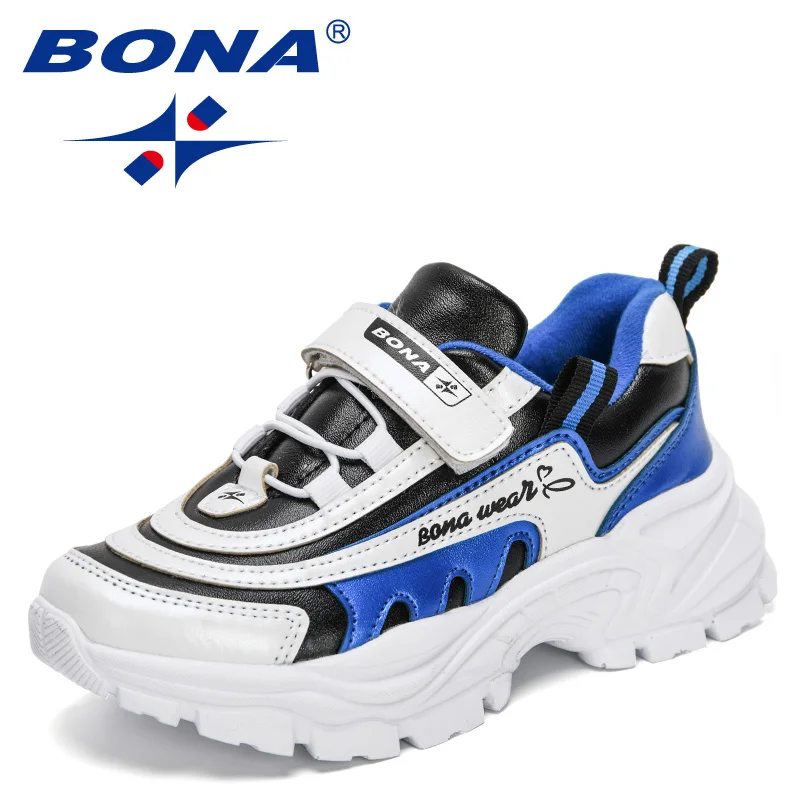 BONA 2021 New Designers Fashion Sneaker Kids Trendy Sport Shoes Children Light Running  Shoes Jogging Footwear Teens Comfortable