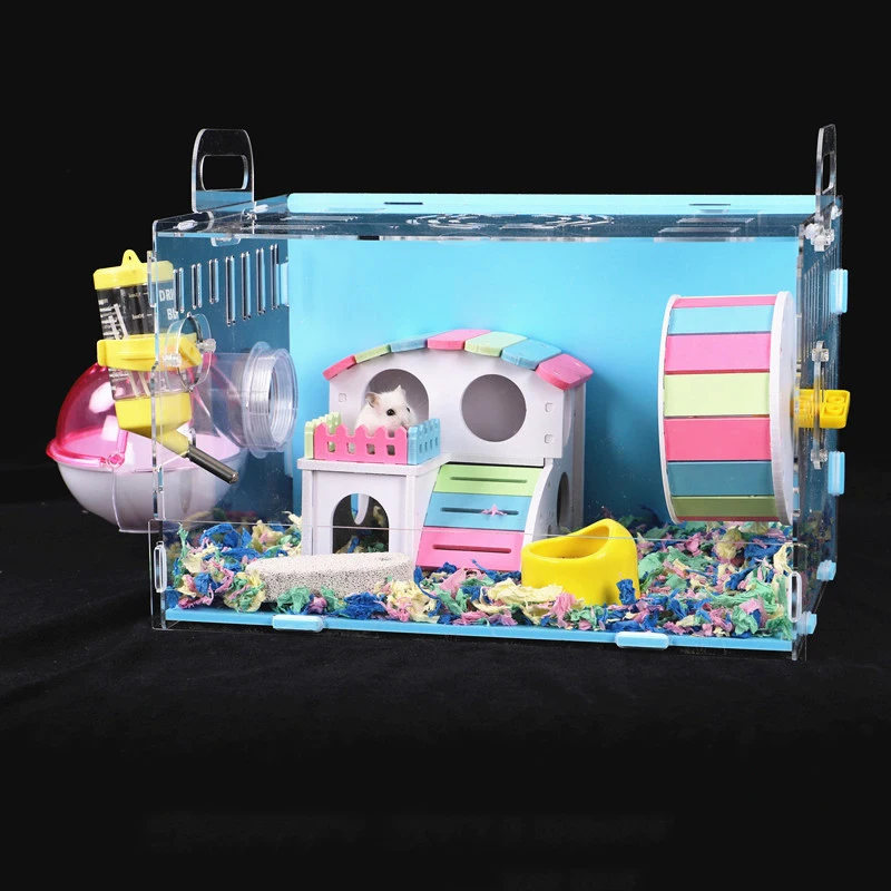 Imagem -02 - Grande Acrílico Hamster House Transparente Pequeno Pet Cage Oversized Villa Gaiola Básica Toy Supplies Pacote Ninho Cobaia Tamanho