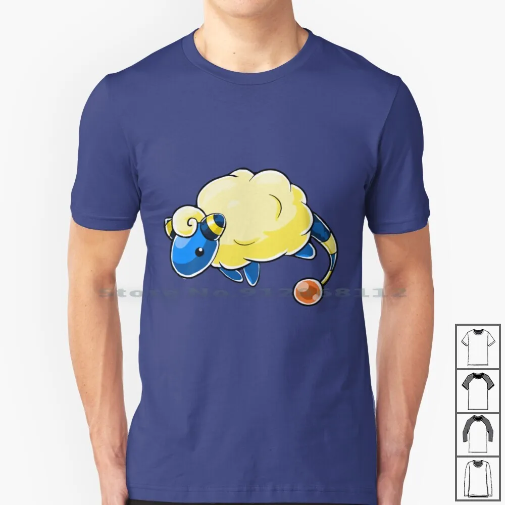 Mareep T Shirt 100% Cotton Mareep Flaafy Flaaffy Ampharos Sheep Electric Yellow Johto Crystal Heartgold Soulsilver Video Games