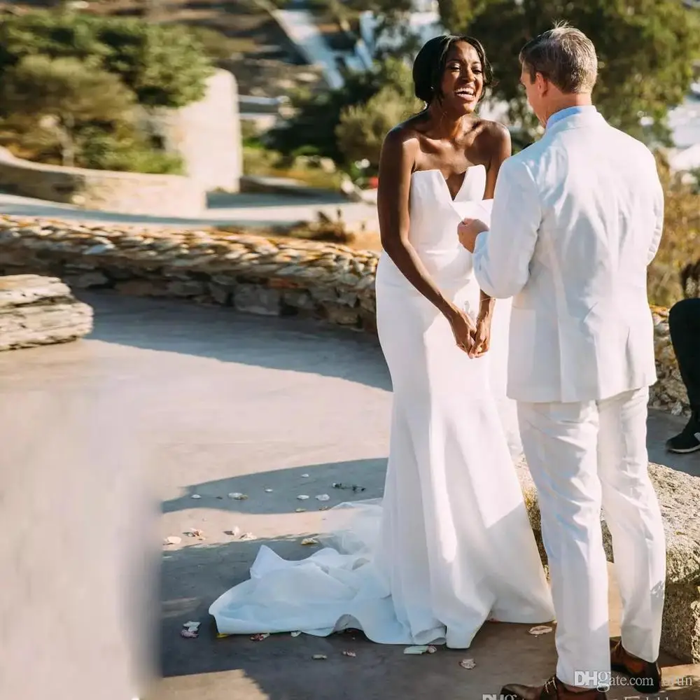 Robe de mariée sirène en satin chérie personnalisée, robes de train de balayage, quelle que soit la taille des patients