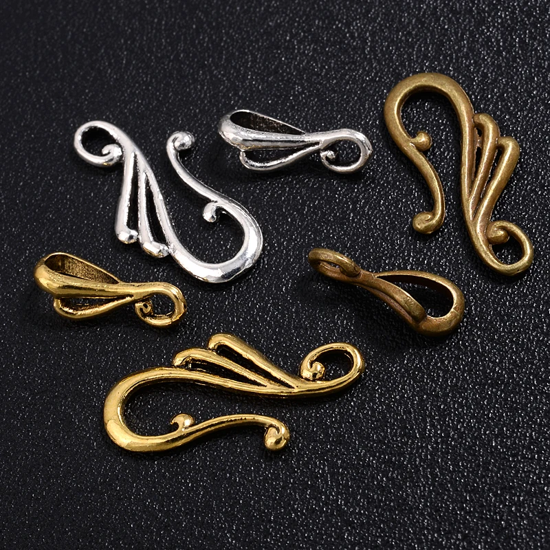 20Pcs/Bag Gold Silver Color Ancient Bronze Zinc Alloy Musical Note Shape Hooks Earring Necklace Connector for Accessories Making