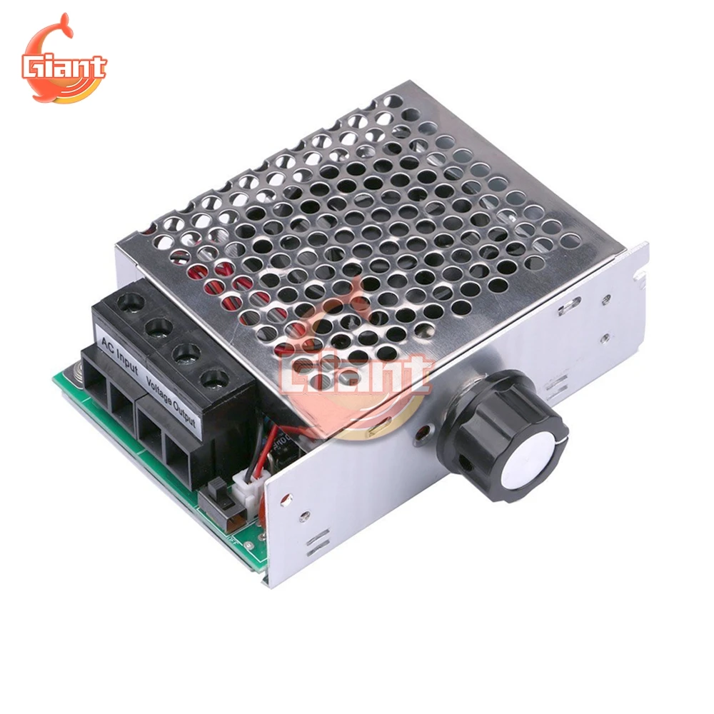 AC 110V-220V 10000W High Power Voltage Regulators SCR Motor Speed Controller Electronic LED Dimming Governor Thermostat with Fan