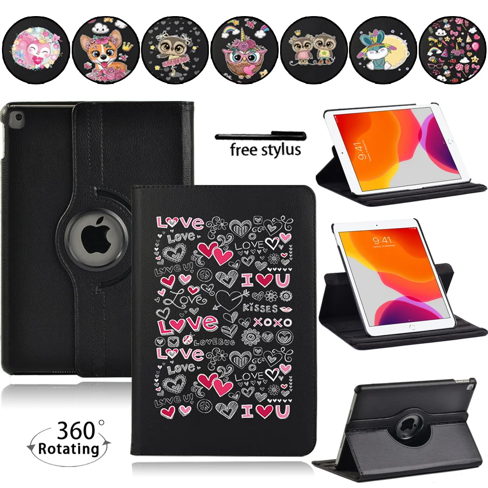 

Tablet Case for Apple IPad 7th Gen (2019)/IPad 8th Gen (2020) 10.2" Drop Resistance 360 Rotating Pu Leather Bracket Cover Case