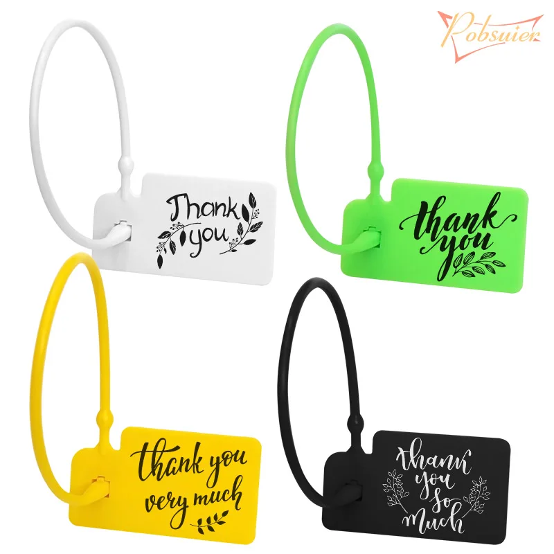 

100 шт. благодарственные бирки на складе, одноразовые персонализированные пластиковые бирки для обеспечения безопасности, подарок, подвесная этикетка для свадебных сувениров