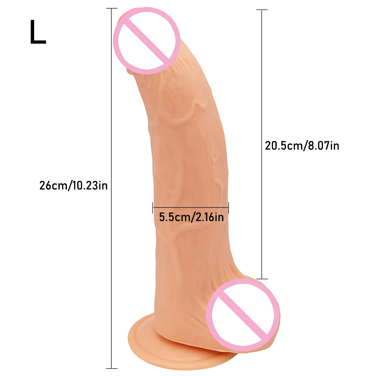 26CM*5.5CM Oversized Dildos Realistic Soft Skin Feeling Huge Penis Erotic Thick Phallus Big Dick Sex Toys for Women Masturbation