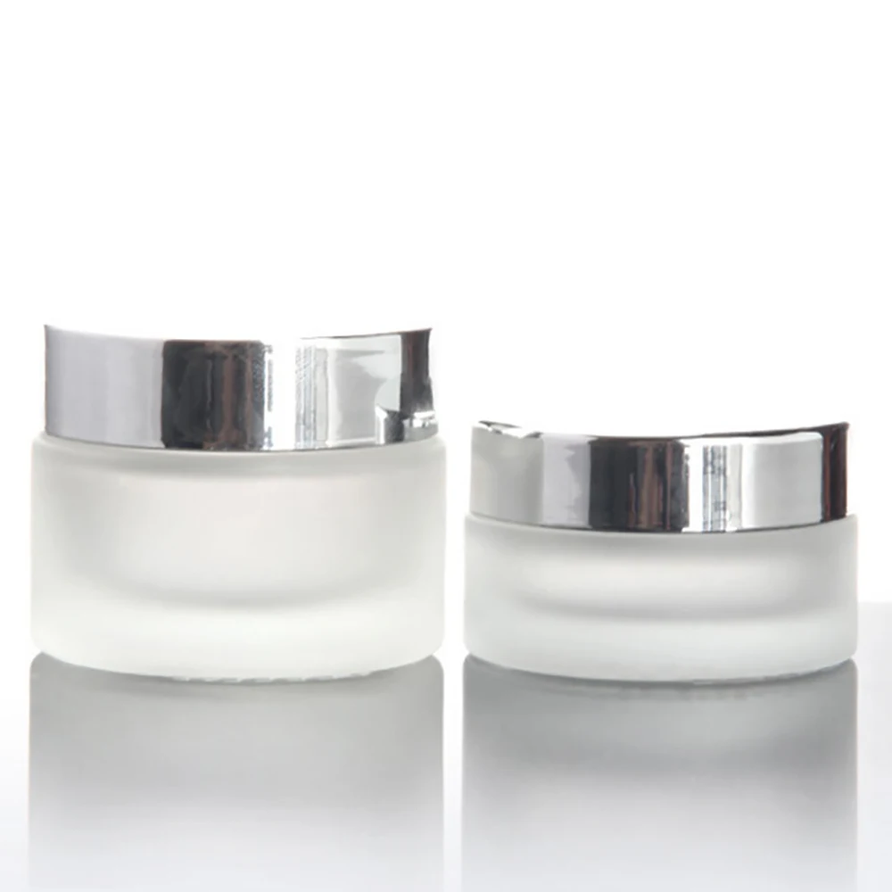 

30g Clear Frosted Cream Container,1oz Glass Cosmetic Jar