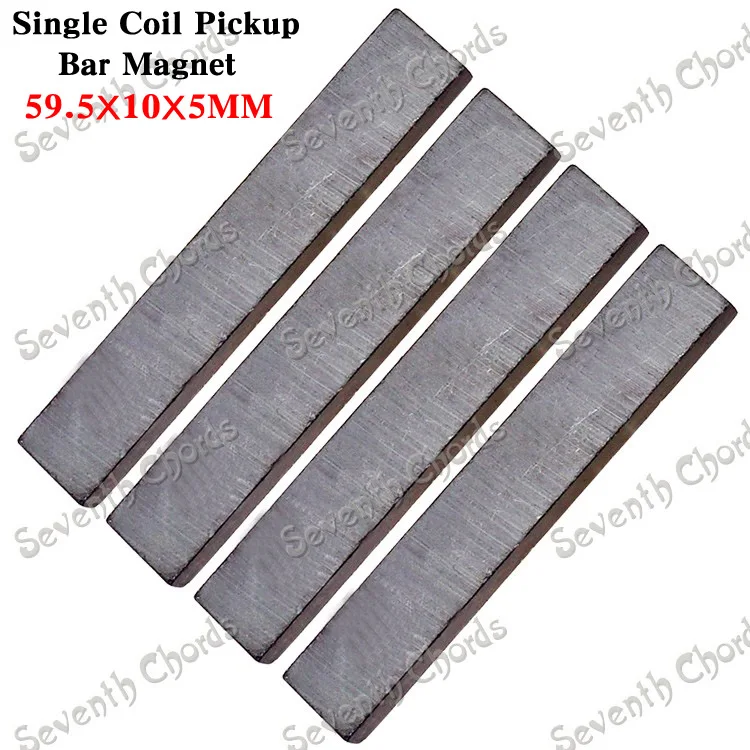 4 Pcs Electric Guitar Single Coil Pickup Producing Accessories Bar Magnet / Size is 59.5MM*10MM*5MM