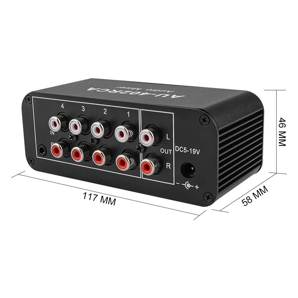 AIYIMA ستيريو جهاز مزج الصوت متعدد القنوات مصدر الصوت ريفيربيراتور حجم التحكم المستقل 3.5 مللي متر RCA سائق سماعة 4 المدخلات