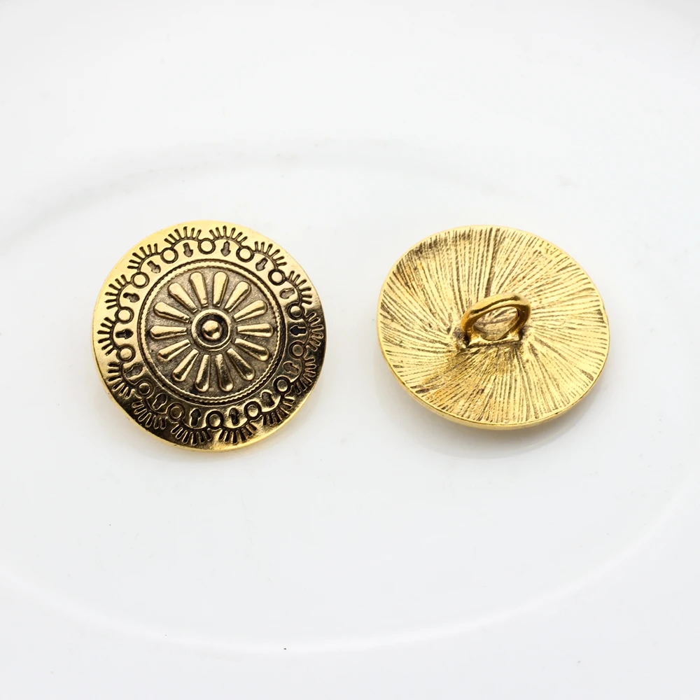 3pcs/lot 30MM Retro Zinc Alloy Round  Bronze  Daisy CONCHO Decorative Buttons Charms Pendants For DIY Accessories