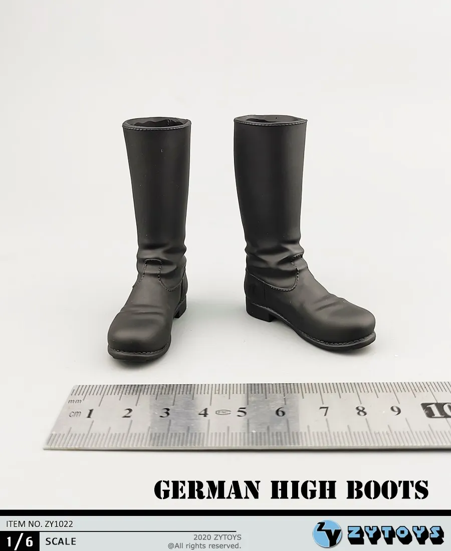 

1/6 WWII German Army Boots Men's Riding Shoes Black ZY1022 For 12inch Action Figure Male Soldier Model Accessories Collection