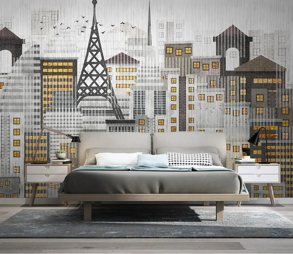 

Wallpaper Nordic modern city architectural geometry 3d Photo Mural Wall paper Living Room 3d Wall Murals TV Background sticker