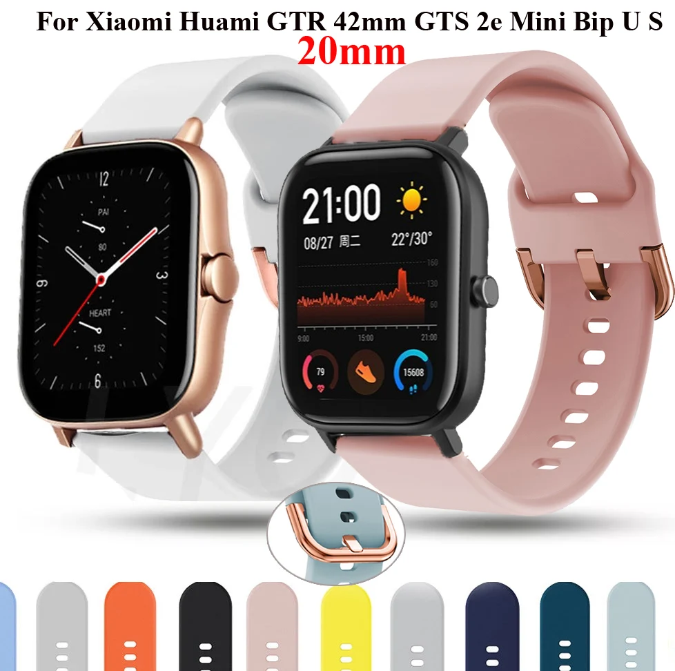 For Xiaomi Amazfit GTS 2 4 Mini SmartWatch Band Strap For Huami Amazfit GTS3 2 2e Bip S U GTR 3 Pro Strap Soft Silicone Bracelet