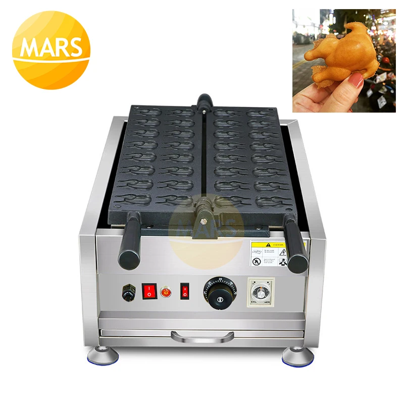 Commercial 16pcs Chicken Shape Waffle Machine Non-stick Chicken Grill Waffle Stick Maker Electric Baking Pan Equipment