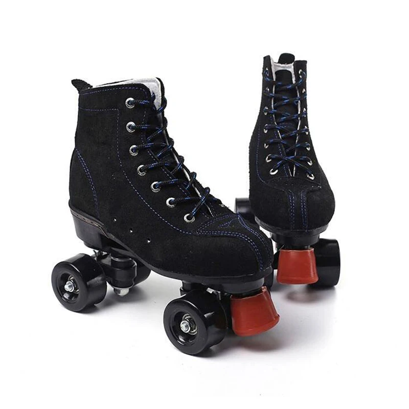 Patins à roulettes double nucleWheel pour hommes et femmes, patins à roues alignées, baskets noires pour adultes, 4 roues, 2 façades