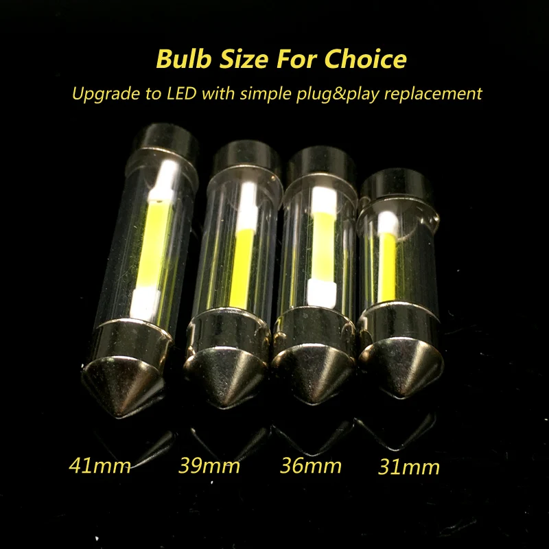 1 sztuk SV8.5 C5W C10W led biały girlandy LED światła samochodowe COB oświetlenie wewnętrzne do czytania 31 36 39 41 mm lampka sygnalizacyjna