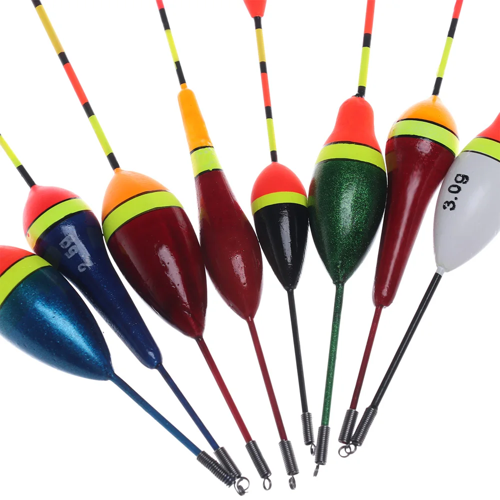 2PCS 4.5/3/2.5/1.2/0.8/0.6g Fishing Float Set Buoy Bobber Fishing Light Stick Float Carp Fluctuate Mix Size Fishing Float Buoy