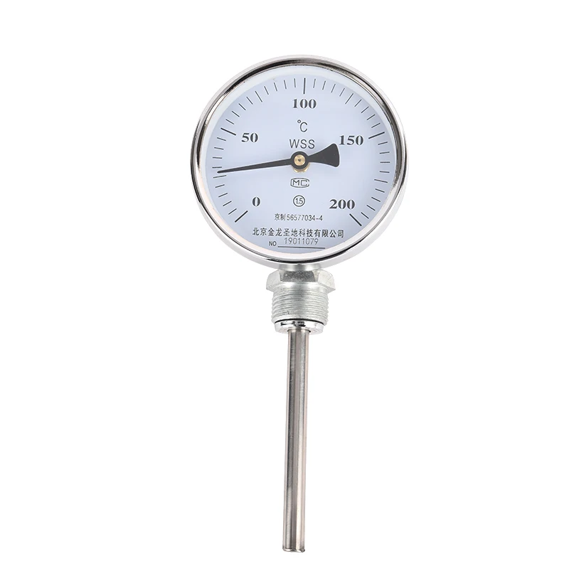 

Bimetal Thermometer WSS-401/411 Pointer Bimetal Thermometer Industrial Boiler Pipe Thermometer