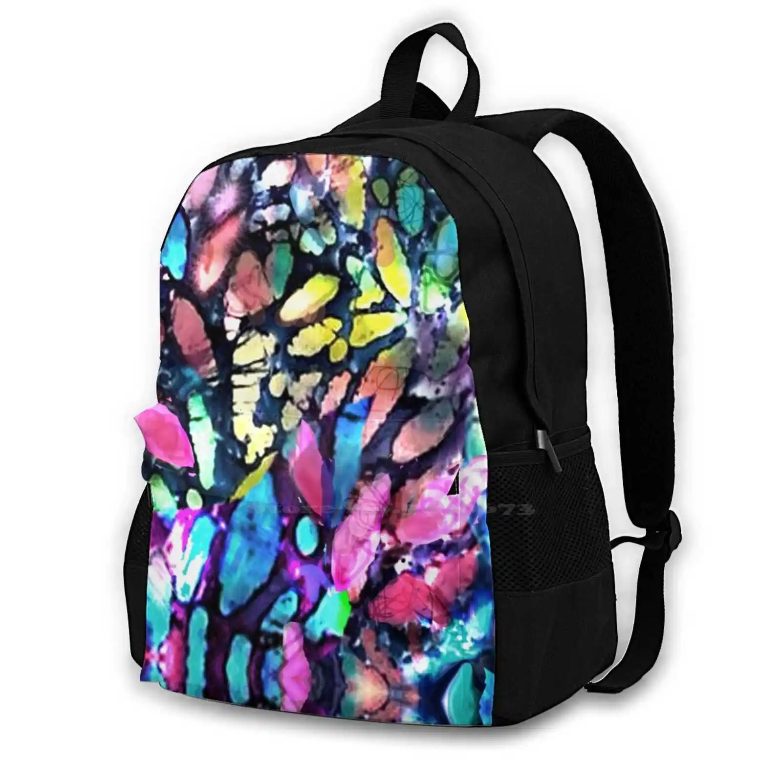 Underwater Garden Bag Backpack For Men Women Girls Teenage Dynamic Abstract Multicolored Expressionist Colorful Abstract Garden