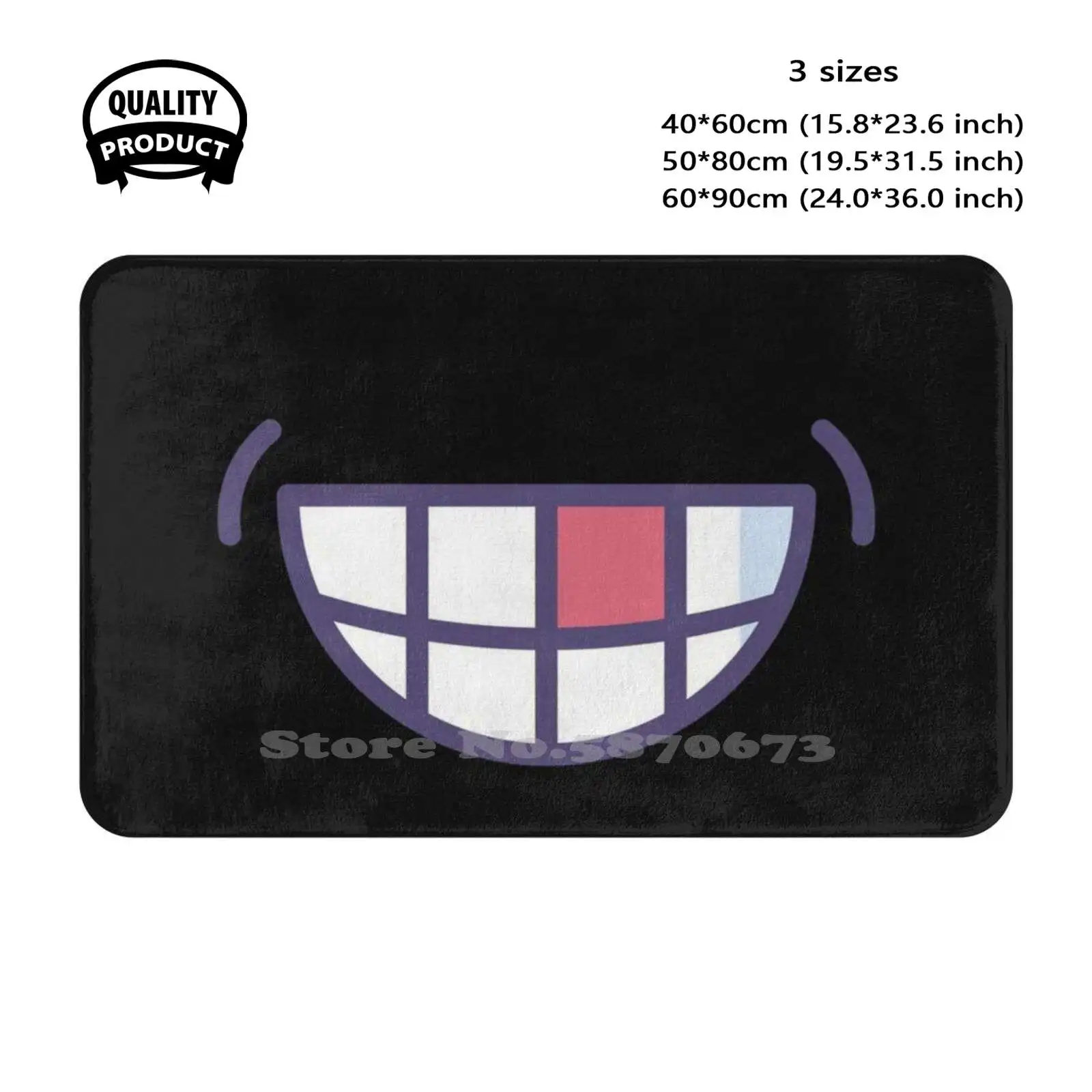 Mouth Teeth Smiling Face Protection Mask Soft Cushion Home Carpet Door Mat Car Rug Funny Cool Mouth Black Mouthguard Reusable