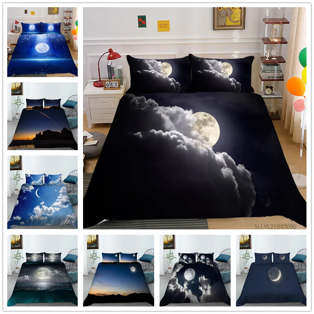 

Bedroom Bedding Set Single King Size Moon Comforter Cover Set Kids Teens Decorative Duvet Cover Set&Pillowcase Housse De Couette