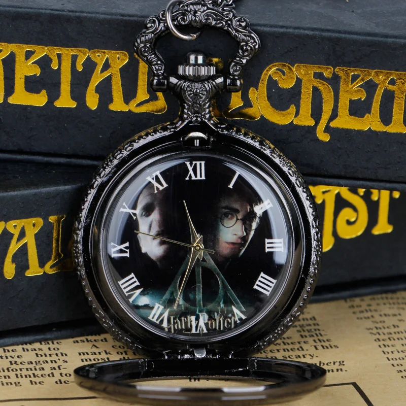 Reloj de bolsillo de cuarzo para hombre, pulsera con colgante, triángulo hueco mágico clásico, Unisex