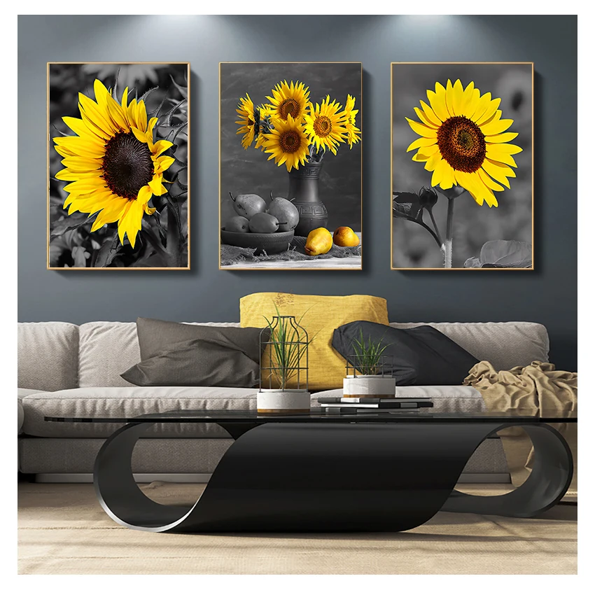 Painting Wall Art Vintage Pictures For Living Room Kitchen Modern Home Decor Sunflower Poster And Print Canvas