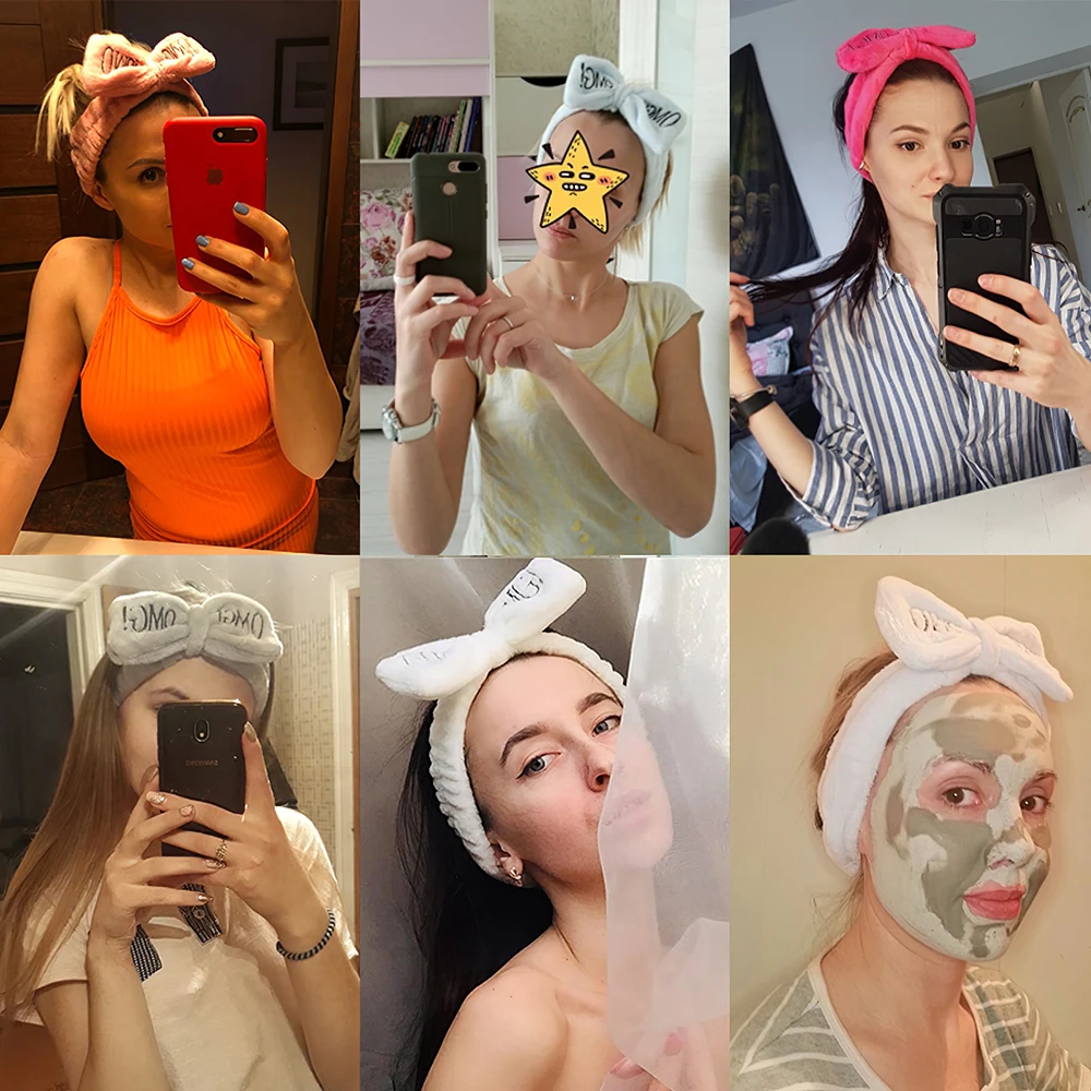 2021New Weiche Korallen Fleece Stirnbänder Für Frauen Waschen Gesicht Make-Up Nette Mädchen Stirnbänder Bogen Haar Bands Turban Haar Zubehör