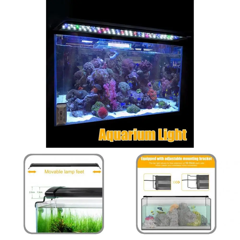 

High Brightness Low Wane 90cm Aquarium LED Bar Light with Extendable Bracket for Freshwater Saltwater Tank