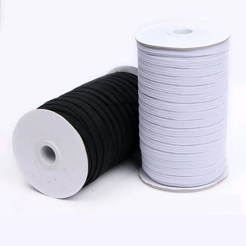 50Rolls 3/6/9/12mm Elastic Band Black White Elastic Cord Rope Ribbon Rubber Band For DIY Sewing Garment Accessories H77019