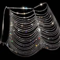 Shiny Crystal Big Butt Waist Chain Fashion Luxury Rhinestone Multilayer Skirt Sexy Bikini Thong Jewelry Body Chain Underwear