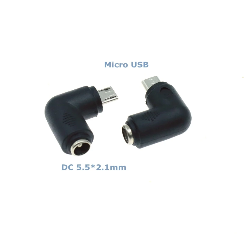 Adaptador de carga de conversión de energía para teléfonos móviles y tabletas, Micro USB Mini hembra a tipo C de DC 5,5x2,1mm, 5V, macho