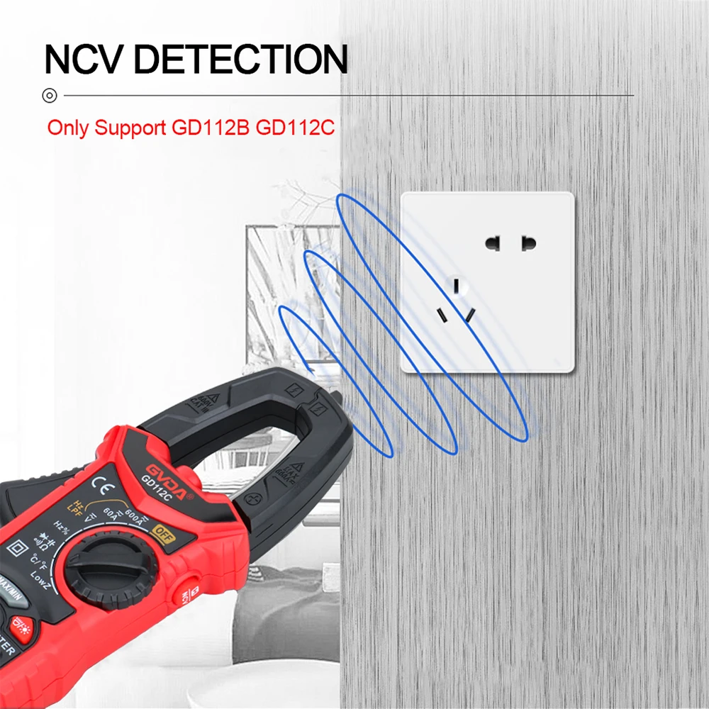 Imagem -03 - Gvda-digital Clamp Meter ac dc Corrente Ncv Multímetro True Rms Capacitância Ohm hz Temperatura Tensão Tester