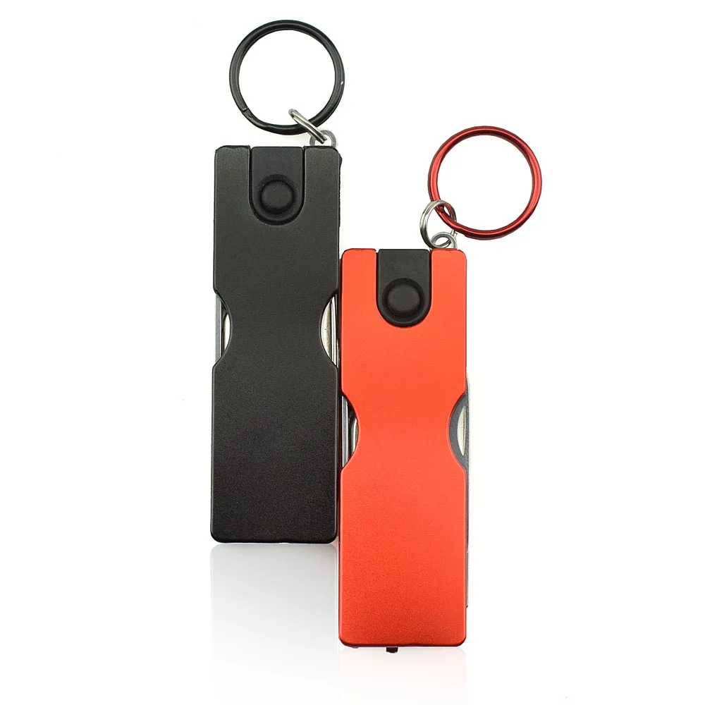 Multifunctionele Mini Mode Sleutelhanger Zwitserse Mes Led Verlichting Nagelknipper Earpick Schaar Pincet Pocket Handgereedschap Mes