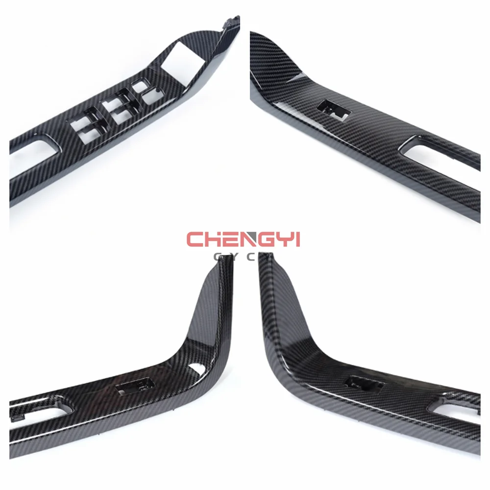 1 Piece LHD Windows Switch Cover for Lancer Ex Carbon Fiber Board for Lancer Gt Door Decoration Plate for Evo 10 X MT AT CVT