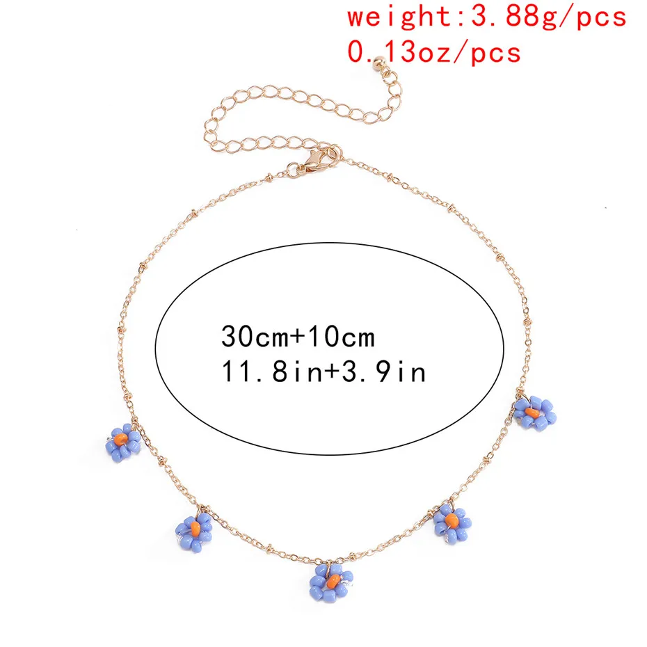 Salircon Koreanische Blume Choker Halskette für Frauen Boho Acryl Schlüsselbein Kette Kurze Halsketten Mode Schmuck 2020 Trend