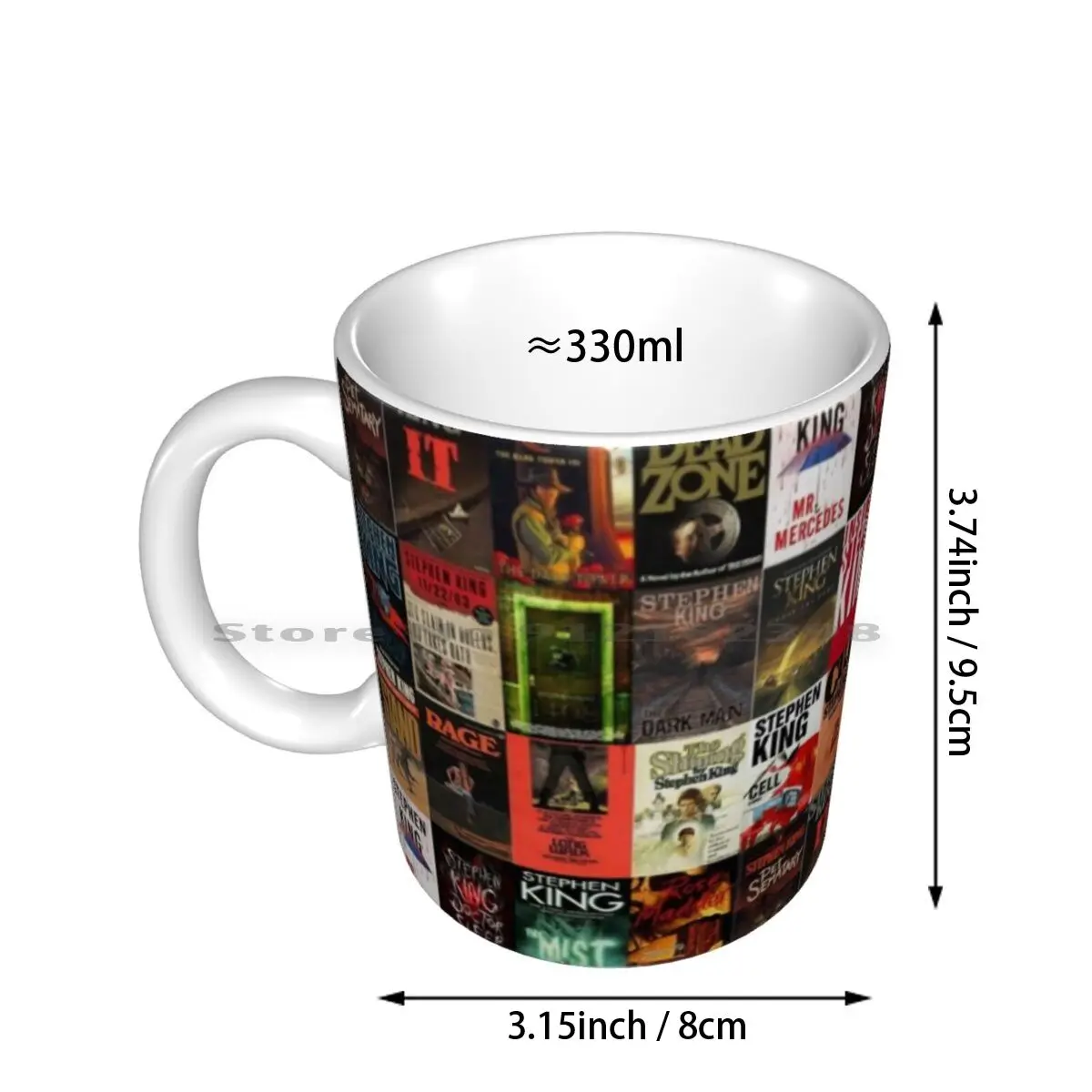 Stephen King Book Cover Collage Ceramic Mugs Coffee Cups Milk Tea Mug Stephen King Book Collage Cover Covers Books Horror Tv