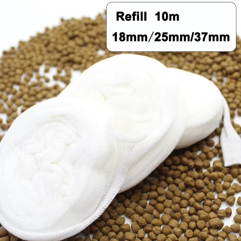 Carp Fishing Accessories PVA Mesh Refills For Method Feeder Fishing Bait Pop Up Boilies PVA Bags Terminal Tackle 18mm/25mm/37mm