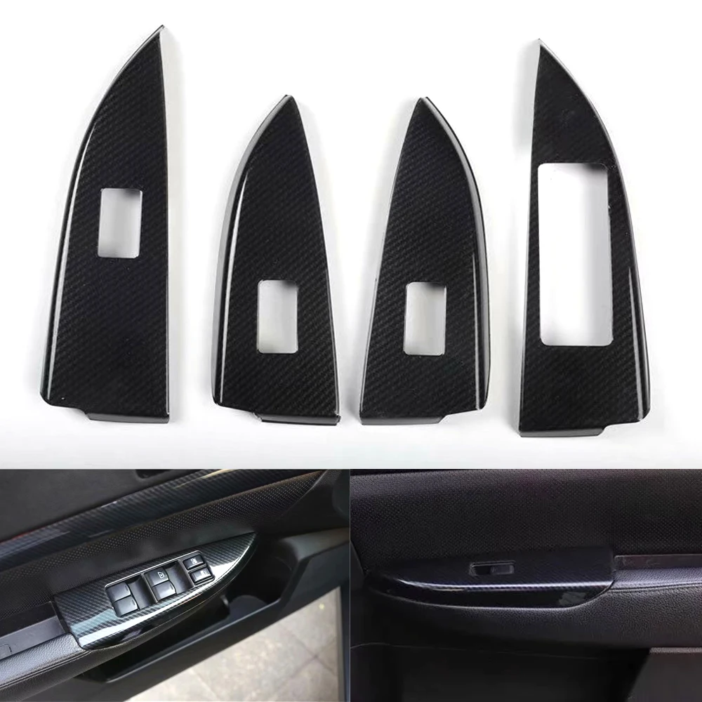 For Subaru Outback 2010 2011 2012 2013 2014 Car Window Lift Switch Panel Cover Stickers Car Styling Accessory 4Pcs