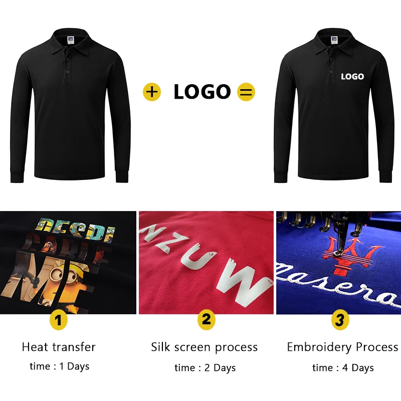 Autumn And Winter Long-sleeved Polo, 11 Colors Available, Printed Logo/embroidered Logo, Work Clothes, 65% Cotton