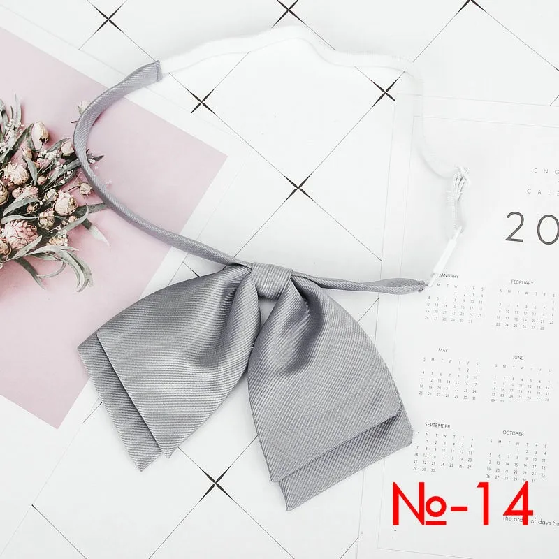 Ladies Bank New Solid Collar Bow Tie Women's Cute Bow-knot Japanese Girl Bowtie Butterfly Cravats Suits Jk Uniform Accessories