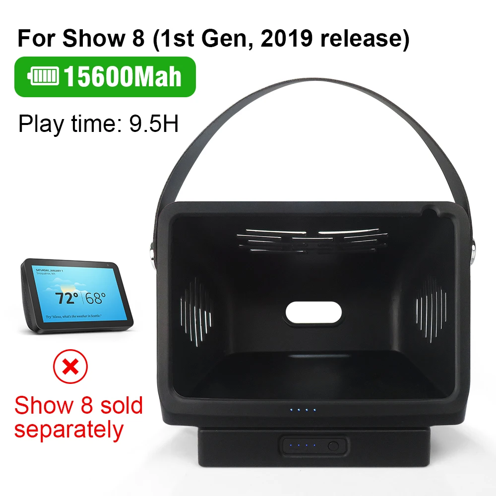 Battery Base for Echo Show 8 Wireless Charger to Make Echo Show 8 Mobile Battery case for Alexa Echo Show 8 1st Gen stand