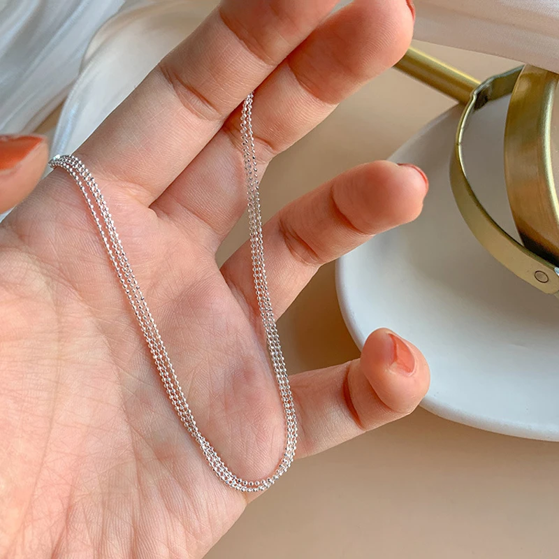 VENTFILLE 925 Sterling Silver Three-layer Flash Beaded Bracelet For Women INS Temperament Girlfriend Gift Jewelry Accessories